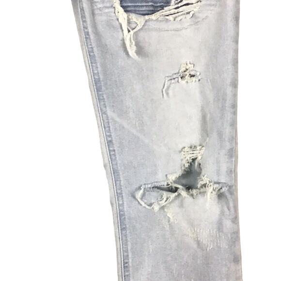 PacSun Men’s 30x32 Light Blue Skinny Jeans – Distressed Raw Hem, Active Stretch - Picture 9 of 11